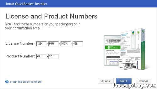 where is quickbooks license and product number stored